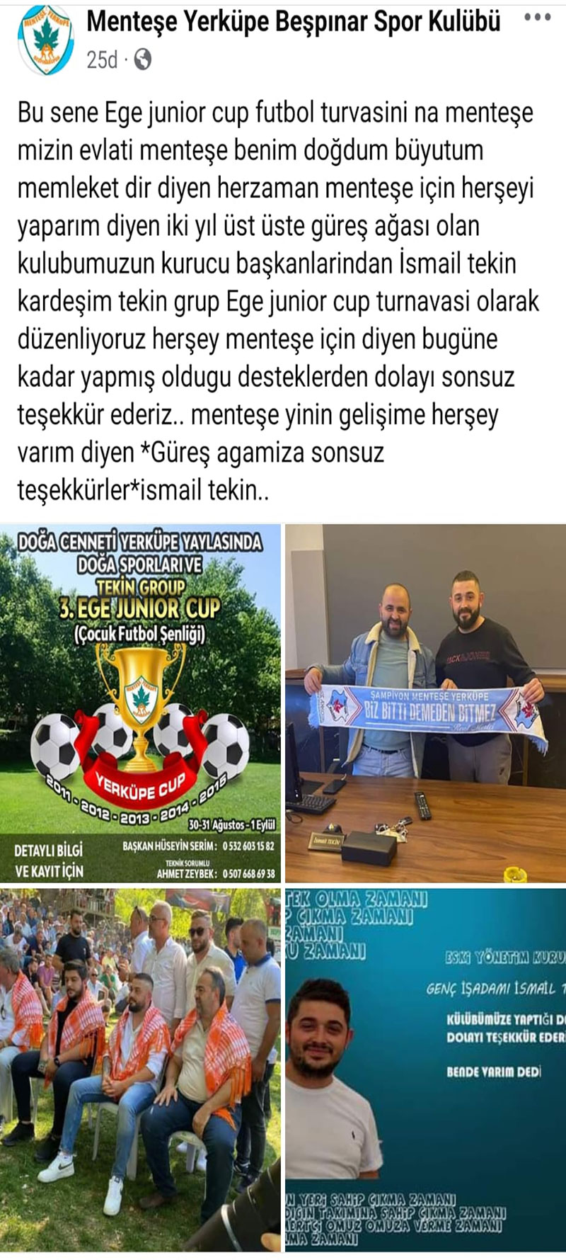 Hüseyin Serim turnuva paylaşımı, Ağustos 2024