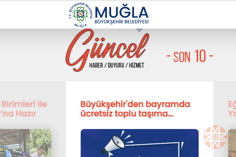 Muğla Büyükşehir Belediyesi web sitesi değişti 3